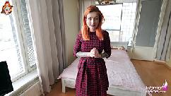 Gorgeous redhead babe sucks and hard fucks you while parents away